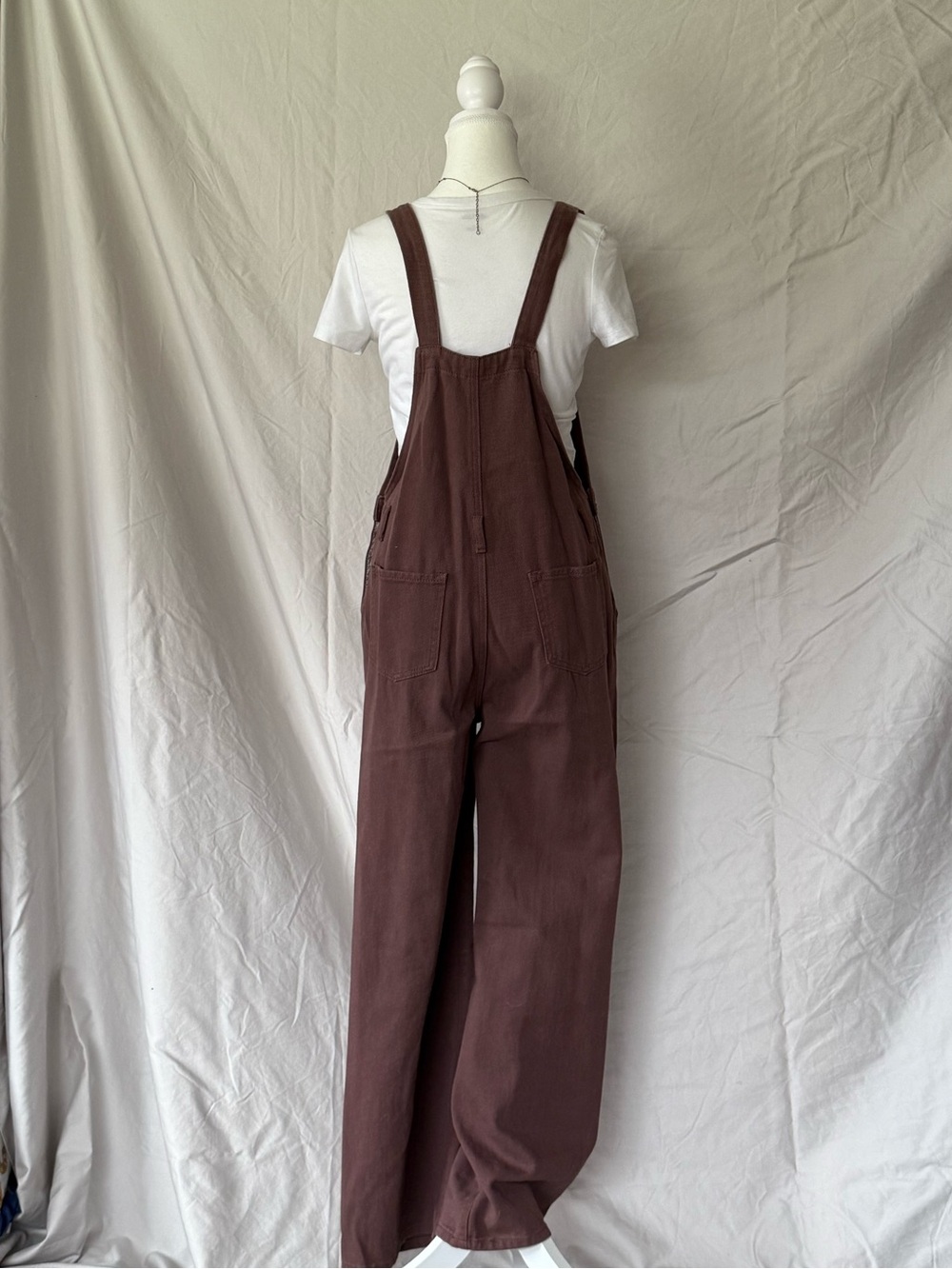 Dusty Rose Brown Wide Leg Overalls - Picture 6 of 9